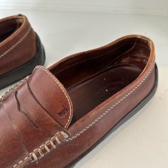Tod’s Brown Classic Leather Penny Loafers Quiet Luxury Size 12 – Made in Italy - Picture 2 of 10